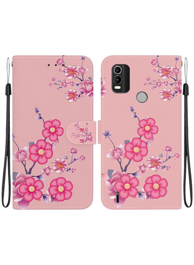 اس-توب جراب هاتف Nokia C21 Plus مصنوع من الجلد برسومات ملونة وملمس كريستالي - Image 1