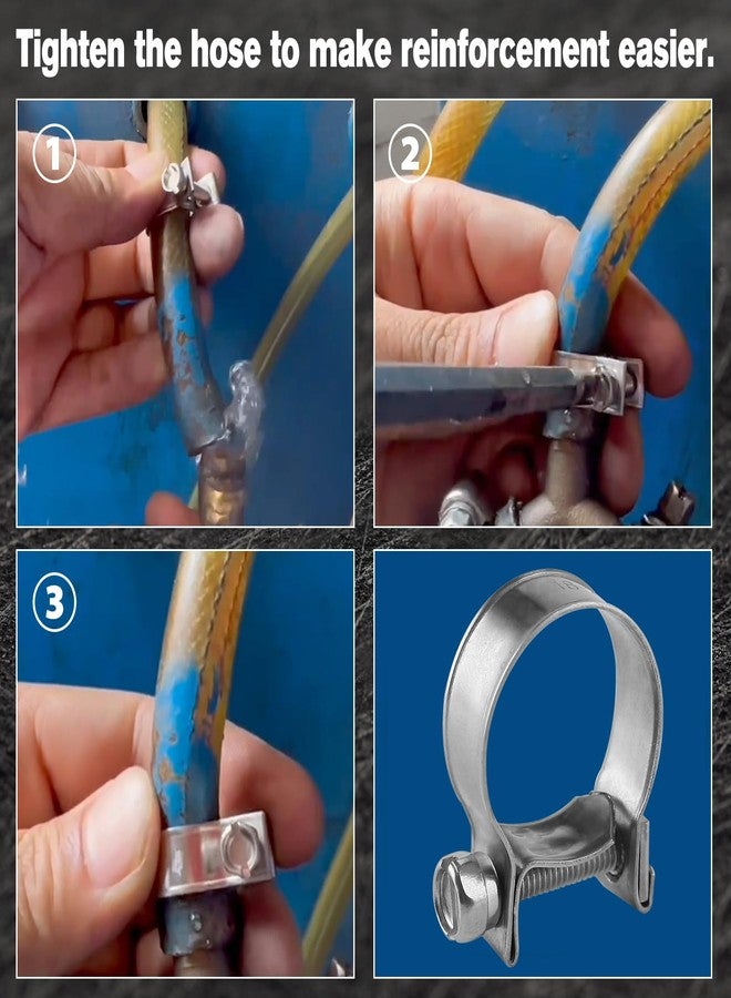 LEONTOOL 10pcs Stainless Steel Mini Fuel Line Pipe Hose Clamp Clip 18-20mm (23/32" - 3/4" Dia) - Automotive Hose Clamps - Image 4