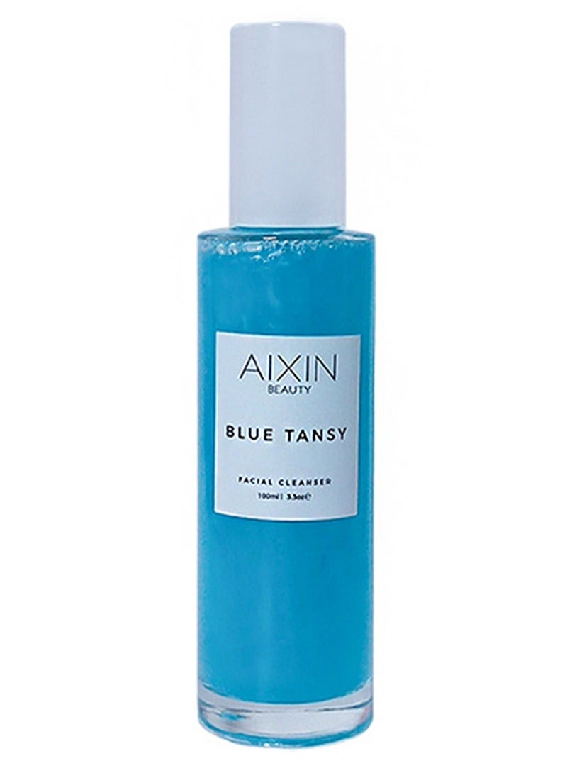 AiXin Beauty Blue Tansy Facial Cleansing Gel, 3.3Fl Oz - pH Balanced Foaming Gel Cleanser Formulated with Natural Ingredients for Double Cleanse with Vegan Formula, Calming, Soothing, Nourishing，Gentle Face Wash - Image 1