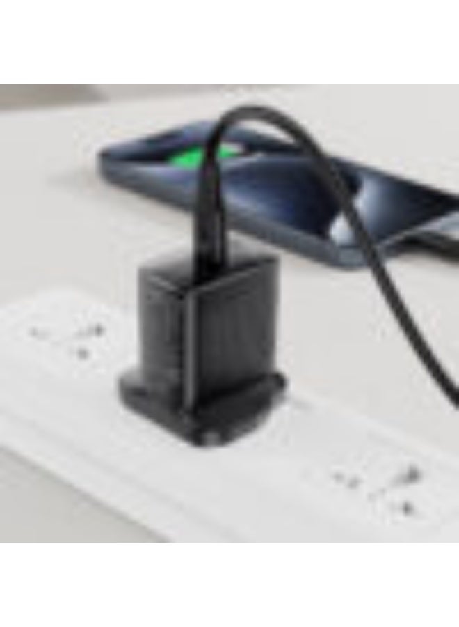 ACEFAST Fast Charge Wall Charger A105, GaN PD25W Maximum 0utput, Single USB-C Port, Special Shell Texture Design, UK plug - Black - Image 3
