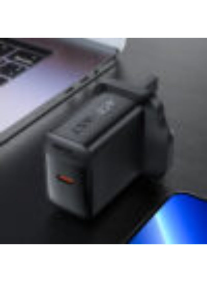 ACEFAST Fast Charge Wall Charger A105, GaN PD25W Maximum 0utput, Single USB-C Port, Special Shell Texture Design, UK plug - Black - Image 4