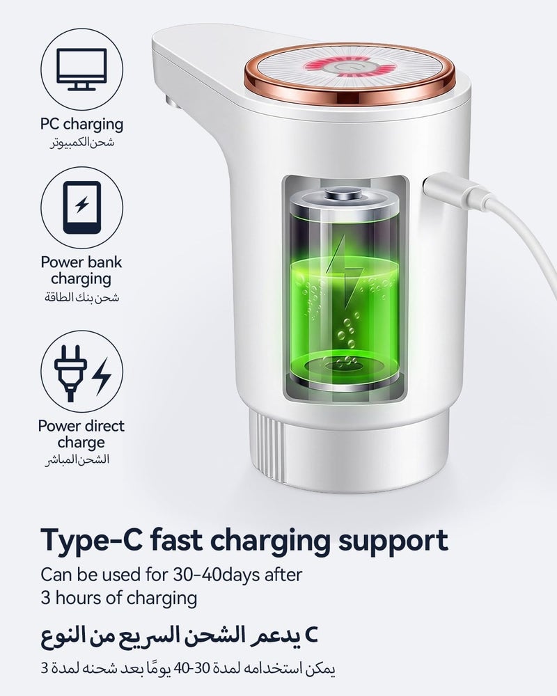 Proxima Direct Electric Water Pump with Double Pumps, High Horsepower, Type-C Charging for Office, Home & Kitchen - Image 5