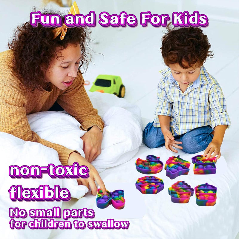 hunbath 14 Pack Pop Fidget Sensory Toys Party Favors for Kids 4-8 8-12 Year Boys Girls Mini Fidget Toy Bulk Bubbles Popper for Easter Basket Stuffers Stress Toy for Birthday Party Favors Toddler Toys - Image 4