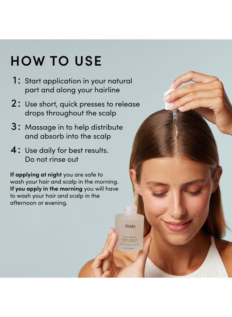 Ouai Scalp Serum - Balancing Hair Serum with Red Clover Extract, Siberian Ginseng and Peptides for Thicker and Fuller-Looking Hair - Paraben, Phthalate and Sulfate Free Scalp Care (2 Fl Oz) - Image 4