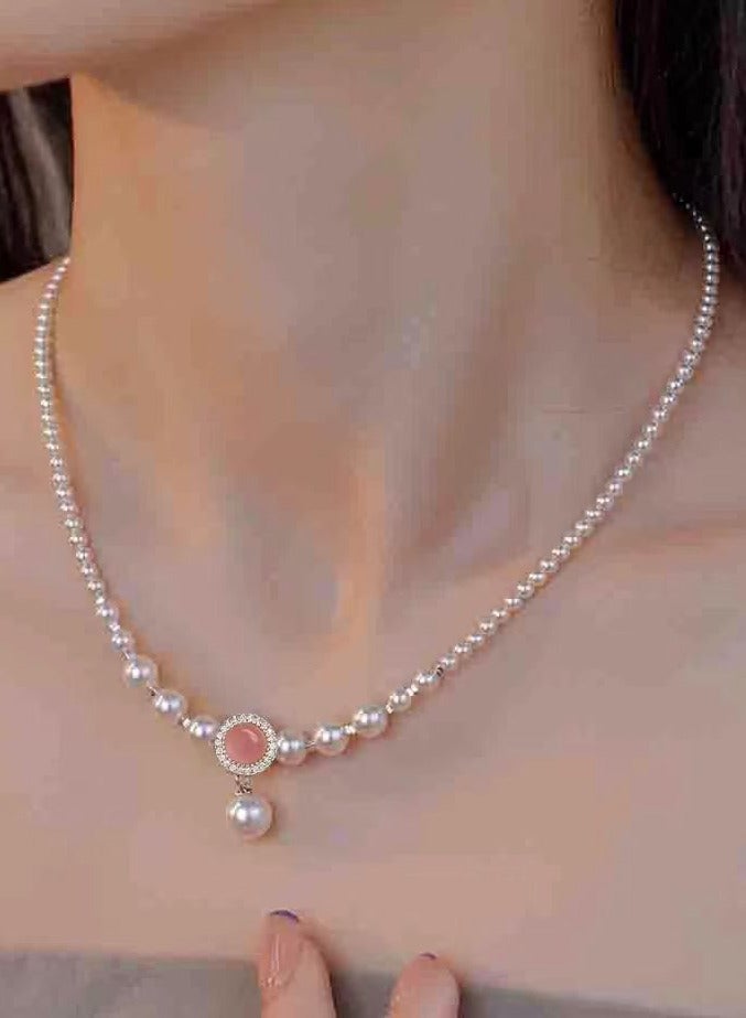 Mark Fairwhale Imitation Pink Jadeite Pearl Necklace  - Image 1