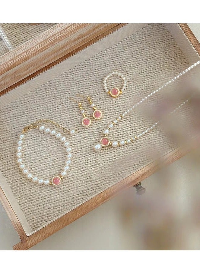 Mark Fairwhale Imitation Pink Jadeite Pearl Necklace  - Image 2