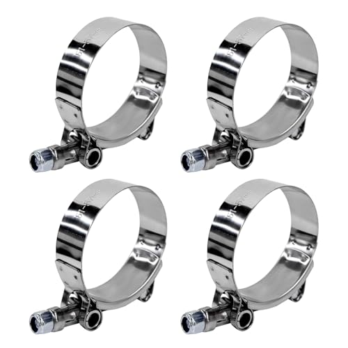 Wevdn 4PCS 175 TBolt Hose Clamp Stainless Steel Tube Clamp with 51mm57mm ID Range HeavyDuty Adjustable TBolt Turbo Intake Clamp for 175 Hose ID Radiator Hose Clamp - Image 1