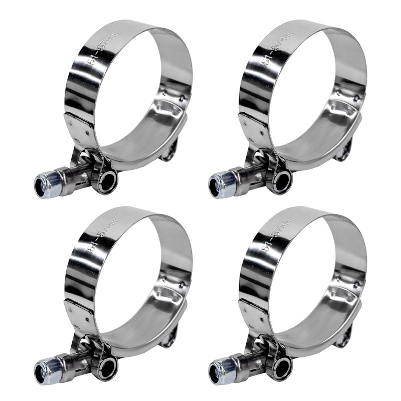 Wevdn 4PCS 175 TBolt Hose Clamp Stainless Steel Tube Clamp with 51mm57mm ID Range HeavyDuty Adjustable TBolt Turbo Intake Clamp for 175 Hose ID Radiator Hose Clamp - Image 3
