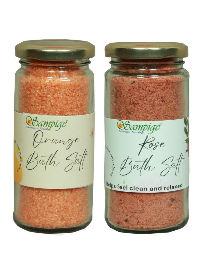 Sampige Rose & Orange Bath Salt Blend|Blooming Citrus Serenity|Bath salt Combo Rose and Orange| Spa-like indulgence|250 * 2(500 gram) - Image 1