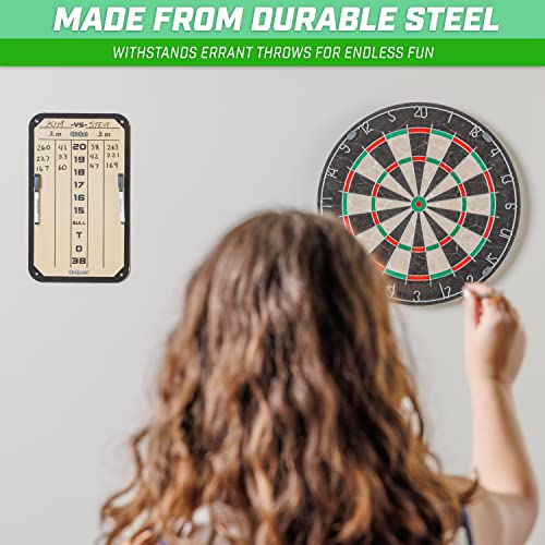 GoSports Dry Erase Steel Darts Scoreboard - Cricket and 01 Dart Games with 2 Magnetic Markers - Image 4