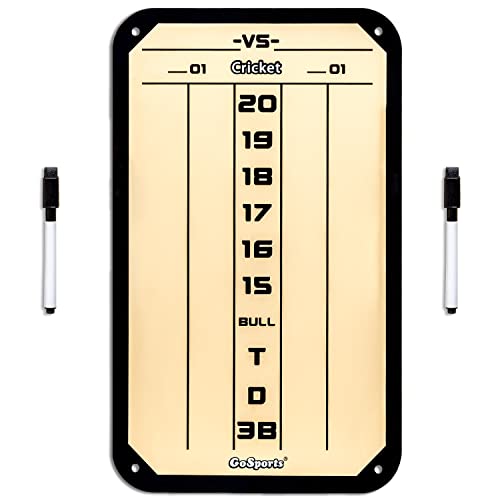 GoSports Dry Erase Steel Darts Scoreboard - Cricket and 01 Dart Games with 2 Magnetic Markers - Image 1