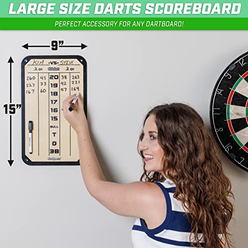 GoSports Dry Erase Steel Darts Scoreboard - Cricket and 01 Dart Games with 2 Magnetic Markers - Image 2