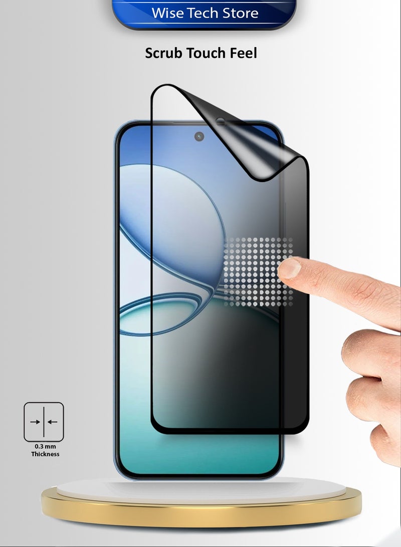 دبليو تيك ريلمي 15T 5G 2025 واقي شاشة فائق الجودة من السيراميك النانوي مع حماية الخصوصية، كامل الغراء، كامل التغطية، مطفي ومرن (MSCNMP) - شفاف/أسود - Image 4