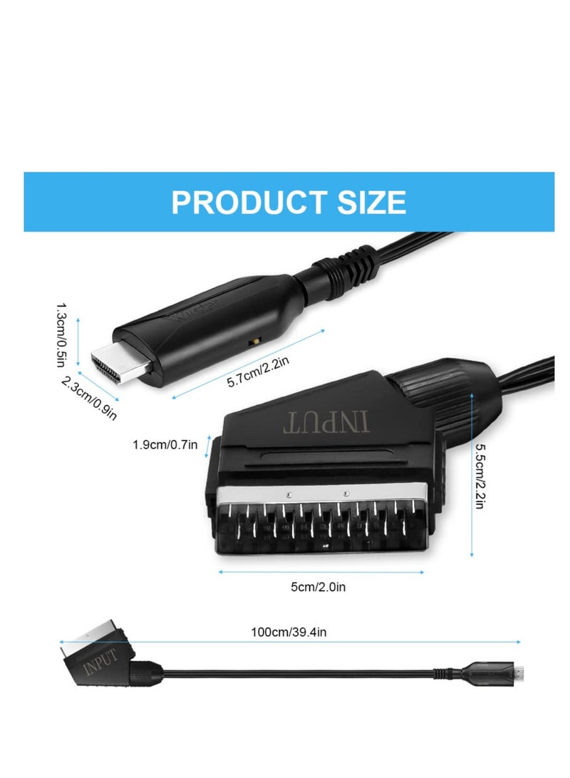 SYOSI Scart to HDMI Converter All-in-One Scart to HDMI Video Audio Converter with SCART Input&HDMI Output Connector and USB Cable HD 720/1080P Converter for HDTV STB VHS Xbox PS3 Sky Blu-Ray - Image 2