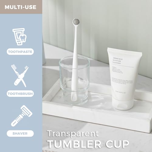 Aomasi Bathroom Glass Cup, Aomasi Transparent Toothbrush & Toothpaste Holder, Mouthwash Tumbler Cup Drinking Mug Glassware - Image 5