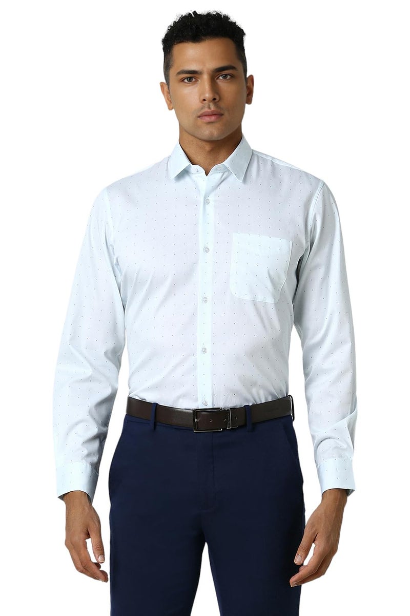Peter England Men Blue Slim Fit Shirt - Image 1