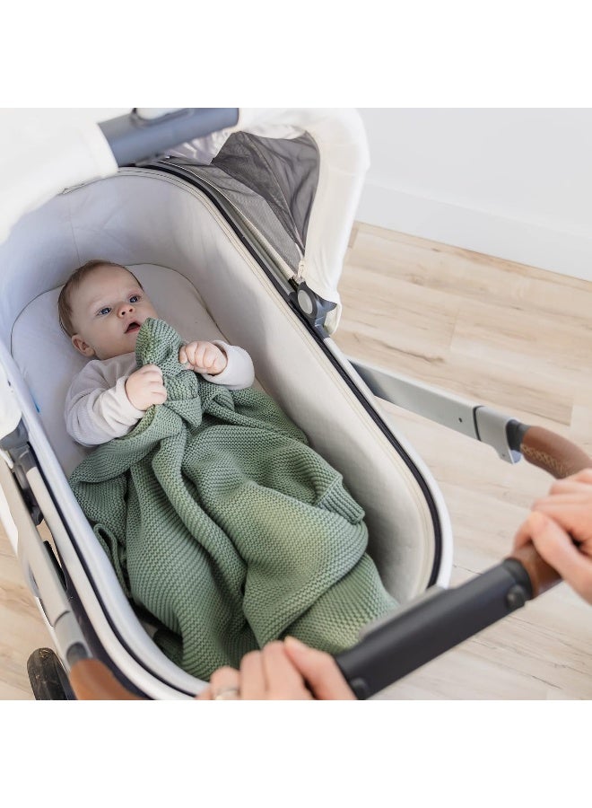Natemia Knitted Baby Receiving Blanket, Ultra Soft Organic Cotton 30â€x 40â€ Stroller and Nap Time Toddler Blanket - Image 5
