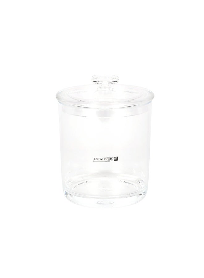 Royalford 900ml Multipurpose Acrylic Jar RF12762 Elegant and Sleek, Durable and Long-Lasting Storage Box with Clear Lid clear - Image 1