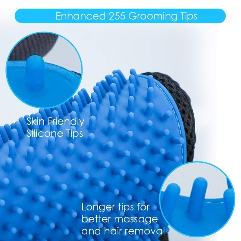 DOCROK Pet Hair Remover Glove, Enhance Pet Grooming Glove with Deshedding Glove for Dog and Cat, Right Hand Gentle De-Shedding Glove Brush, (Pack Of 2) - Image 2