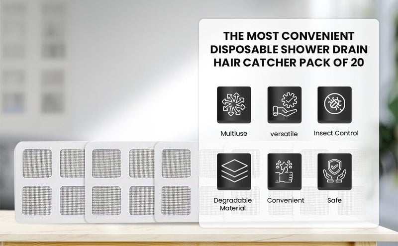 Antson Disposable Shower Drain Cover Hair Catcher Shower Drain Mesh Stickers, Bathroom, Laundry, Bathtub, Kitchen Shower Drain Floor Sink Strainer Filter Mesh (10) - Image 5