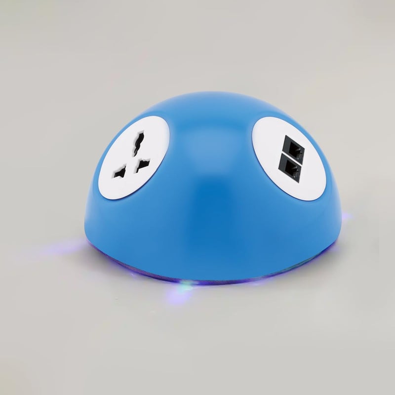 MX Power Converter with 2 Universal Socket 2 CAT 6 Ports MultiPlug Pluto Grommet Power Hub Extension Socket with LED Glow Power Converter for Home Office Hotels and Other Public Spaces - Image 5