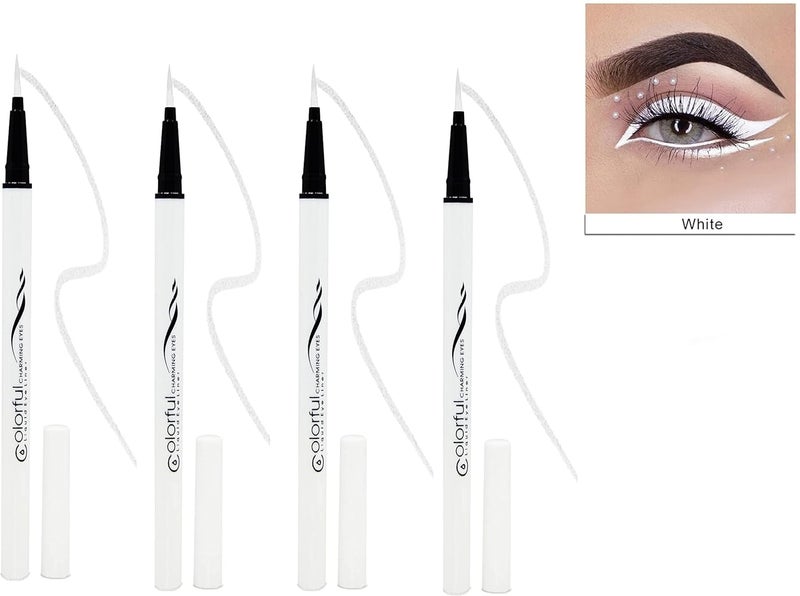 White color liquid eyeliner White sketch pen eyeliner waterproof non transfer and smudgeproof eyeliner longlasting liquid eyeliner - Image 1