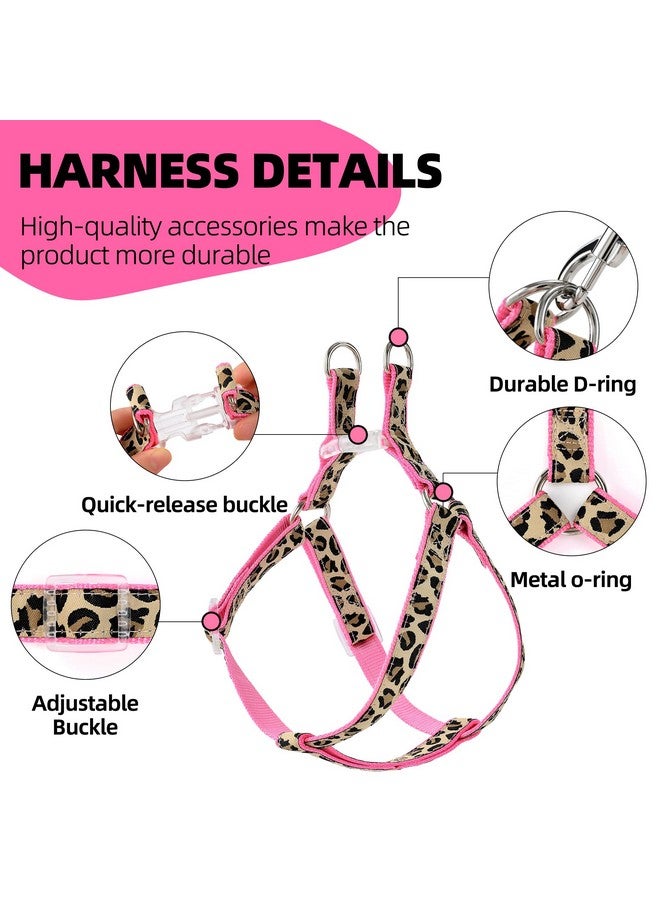 مايل هاي لايف طقم طوق مقود للكلاب من مايل هاي لايف ليوبارد، قابل للتعديل، بدون شد، مناسب للكلاب من السلالات الصغيرة، سهل التحكم للتدريب على المشي (وردي، مقاس وسط، الصدر من 15 إلى 21 بوصة، الرقبة من 13 إلى 17 بوصة) - Image 4