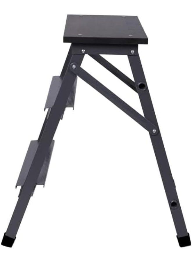 2-Step Kitchen Ladder – Small, Dark Grey, L-KT-2, Compact and Sturdy for Easy Reach - Image 4