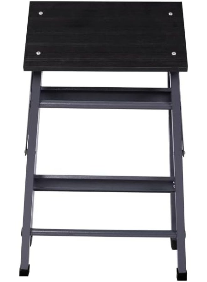 2-Step Kitchen Ladder – Small, Dark Grey, L-KT-2, Compact and Sturdy for Easy Reach - Image 2