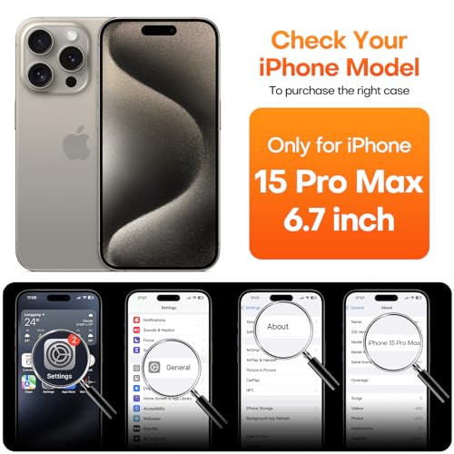 ImpactStrong Magnetic Guard Designed for iPhone 15 Pro Max Case [Camera Protection] [Military Grade Drop Tested] [Compatible with MagSafe] Slim Translucent Matte Phone Case (6.7") - Deep Purple - Image 2