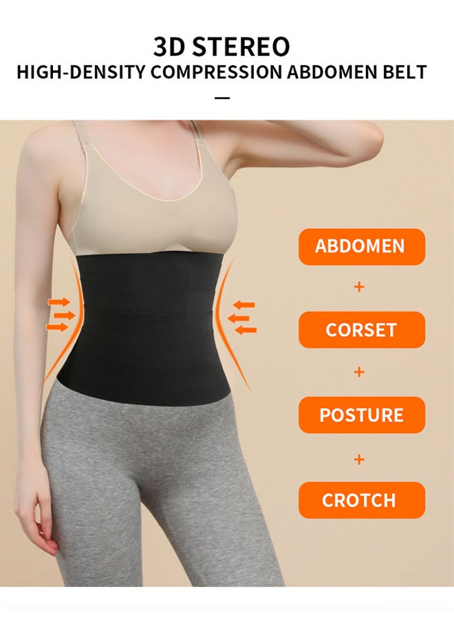 Bincoo Adjustable Waist Trainer for Women, Slimming Belt  with Tummy Sauna Bandage Wrap, With Waist Trimmer Belt Belly Body Shaper Compression Wrap, Plus Size Corset Waist Trainer for Belly Fat Slimming Gym Workout, Black - Image 5