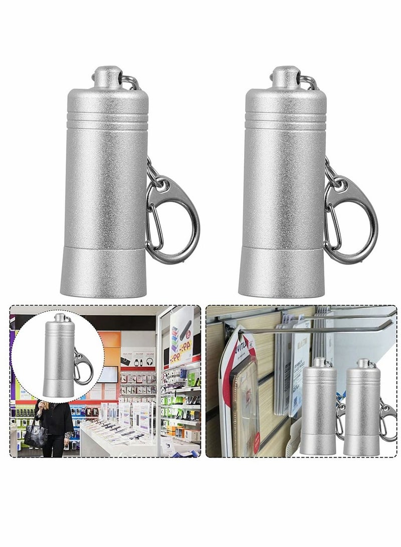 Anti-Theft Security Keys Mini Portable Magnetic Key Display Hook Lock Peg Hook Locks Remover Retail Shop Products Supermarket Lock Tool Silver 2Pcs - Image 1