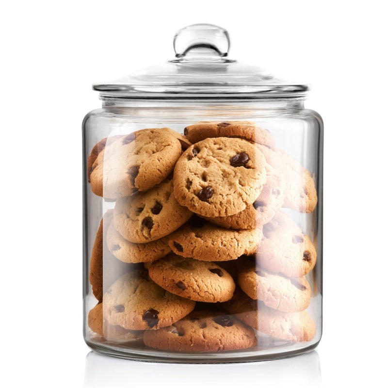 Masthome Large Glass Jar,1 Gallon Glass Jar with Lid, Airtight,Dishwasher Safe,Wide Mouth Storage Canister for Pasta,Flour,Nuts,Cookies,& More - Image 1