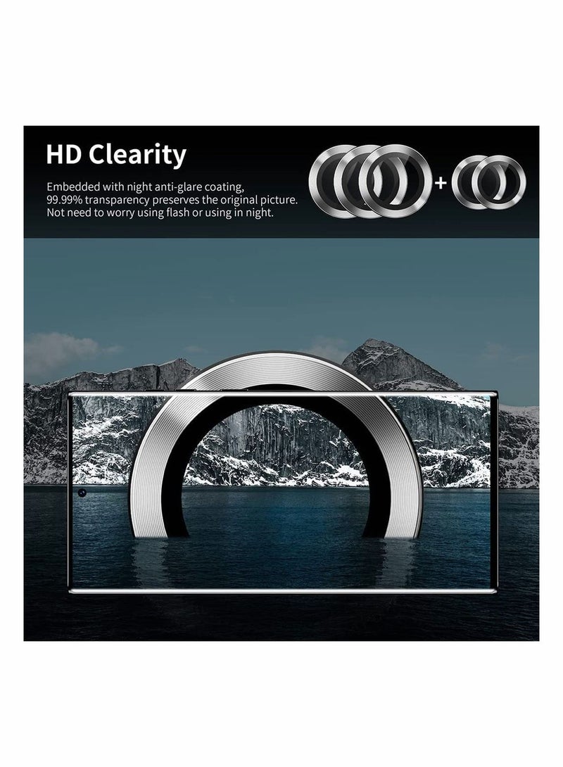 Y&D 5PCS for Galaxy S22 Ultra 5G Camera Lens Protector Tempered Glass Cover Screen Scratch Resistant Ultrathin Metal Individual Ring Sliver  - Image 4