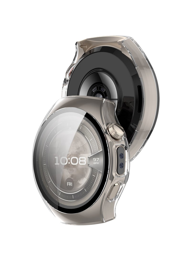 Full Coverage Case for Huawei Watch 5 46MM,All-around Anti Scratch Shockproof Protective Hard PC Tempered Glass Compatible with Huawei Watch 5 46 MM,Clear - Image 3