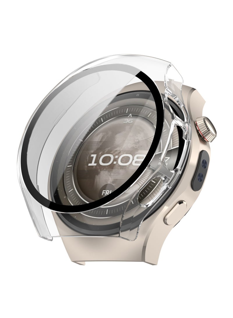 Full Coverage Case for Huawei Watch 5 46MM,All-around Anti Scratch Shockproof Protective Hard PC Tempered Glass Compatible with Huawei Watch 5 46 MM,Clear - Image 1