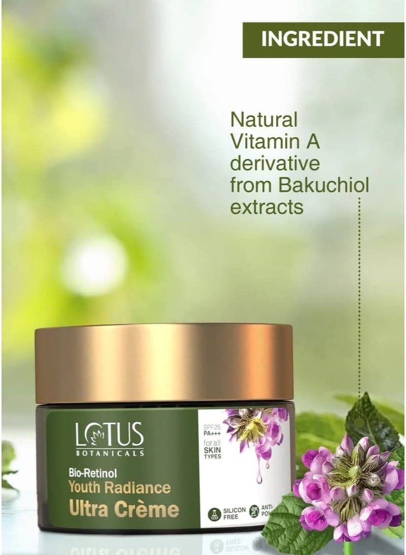 لوتس بوتنيكال كريم "لوتس بوتانيكالز" فائق الغنى (Ultra Crème) وقناع النوم (كريم ليلي) من مجموعة "بيو-ريتينول يوث ريديانس" (Bio-Retinol Youth Radiance) لمكافحة الشيخوخة | يقلل الخطوط الدقيقة ويحاربها ويغذي البشرة - عبوة 50 جم لكل منهما - Image 2