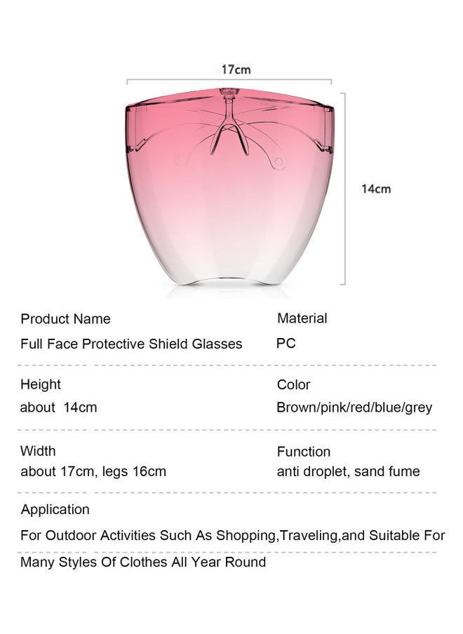 NIBEMINENT Anti-fog Protective Full Face Shield Glasses Pink/Clear  - Image 2