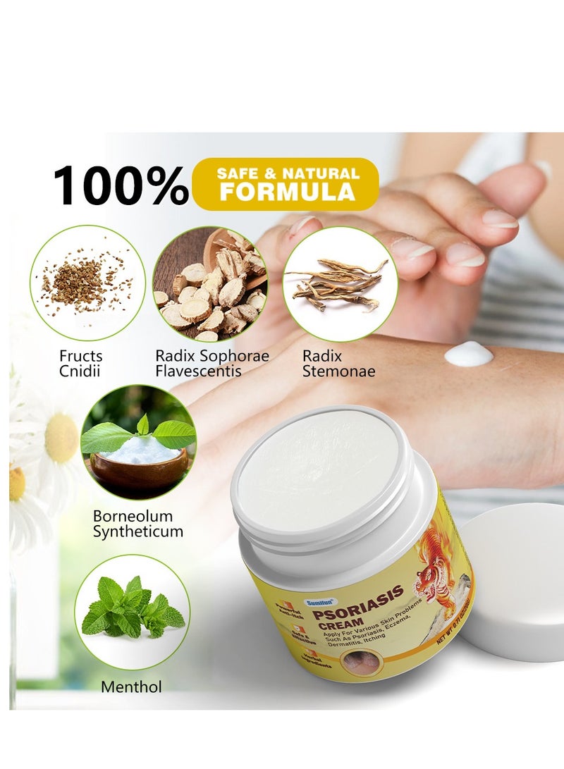 Sumifun Psoriasis Cream,Natural Chinese Herbal Eczema Psoriasis Creams Dermatitis and Eczema Pruritus Psoriasis Ointment，Psoriasis Creams - Psoriasis Treatment, Antibacterial Cream,for Body Itching 20g - Image 4