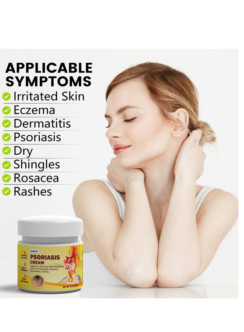 Sumifun Psoriasis Cream,Natural Chinese Herbal Eczema Psoriasis Creams Dermatitis and Eczema Pruritus Psoriasis Ointment，Psoriasis Creams - Psoriasis Treatment, Antibacterial Cream,for Body Itching 20g - Image 5