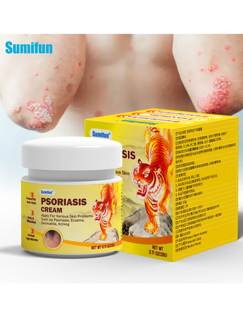 Sumifun Psoriasis Cream,Natural Chinese Herbal Eczema Psoriasis Creams Dermatitis and Eczema Pruritus Psoriasis Ointment，Psoriasis Creams - Psoriasis Treatment, Antibacterial Cream,for Body Itching 20g - Image 1