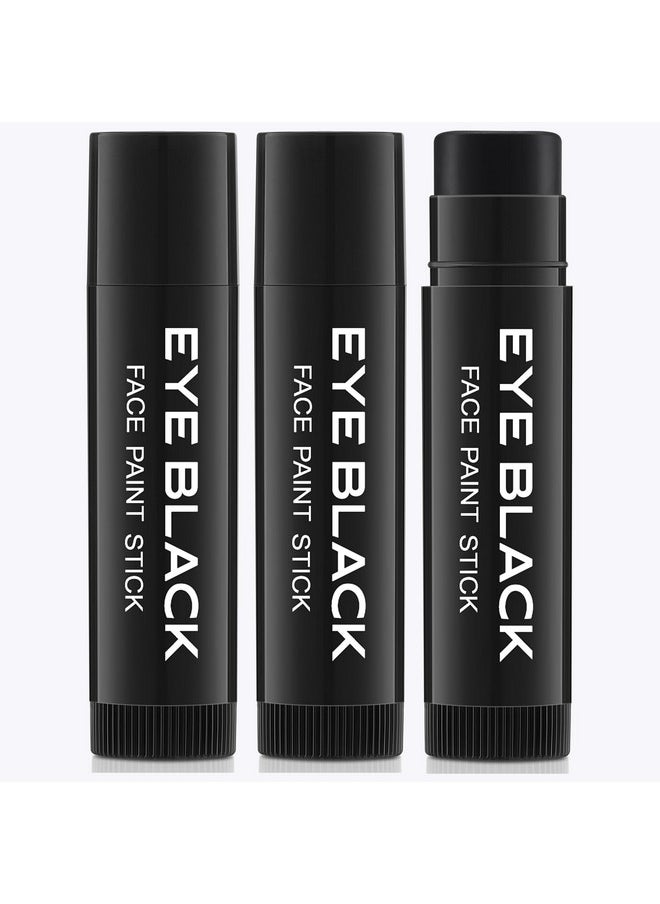 Wismee - Eye Black Stick for Sports, 3pcs Anti-Glare Under Eye Black Sports Grease Stick for Baseball Softball Soccer Lacrosse Hockey Athletes Sports Training, Water-Proof Eye Black Stick for Athletes (Black) - Image 1