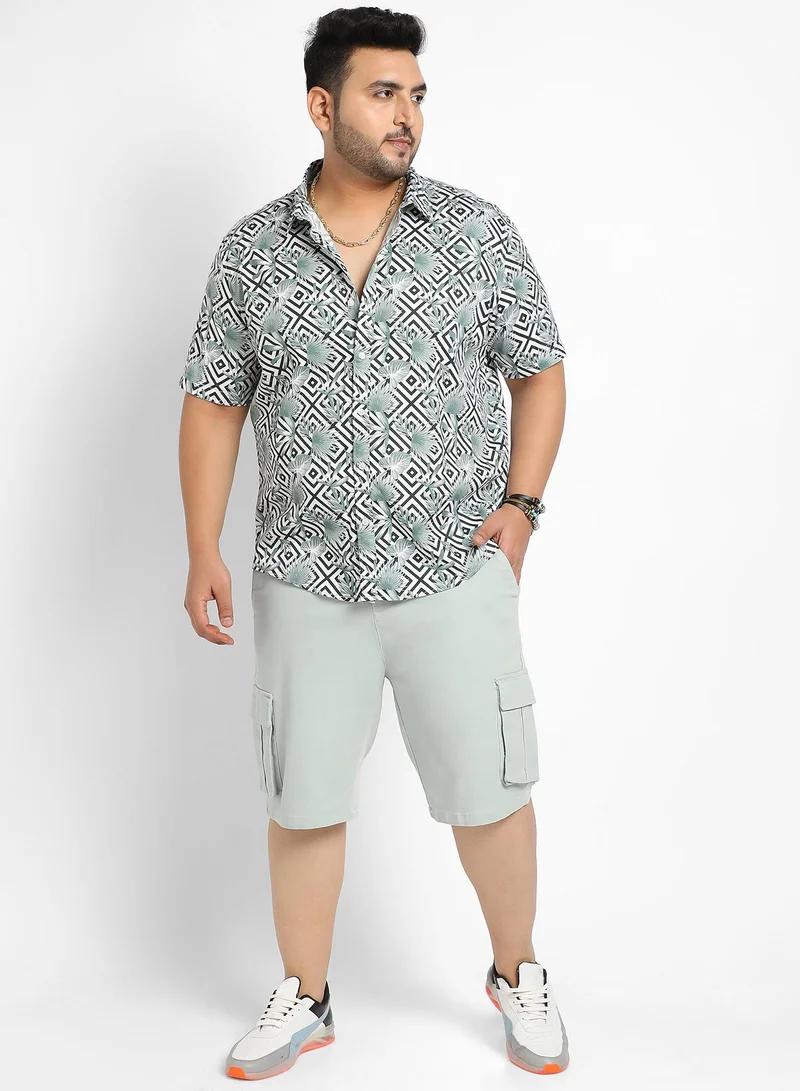 Instafab Plus Instafab Plus Geometric Foliage Shirt