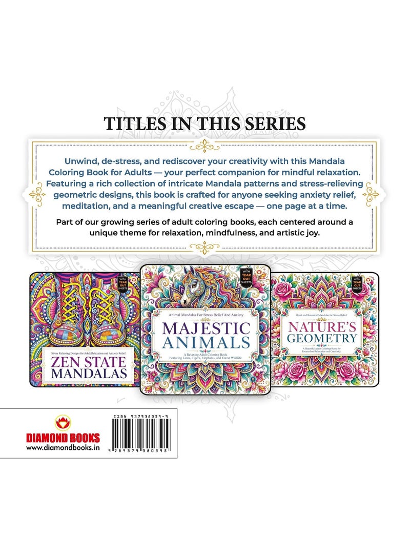 Ocean Mandalas: Adult Coloring Book with Tear-Out Sheets for Relaxation & Stress Relief, Featuring Dolphins, Turtles, Sharks & Marine Life - Image 4
