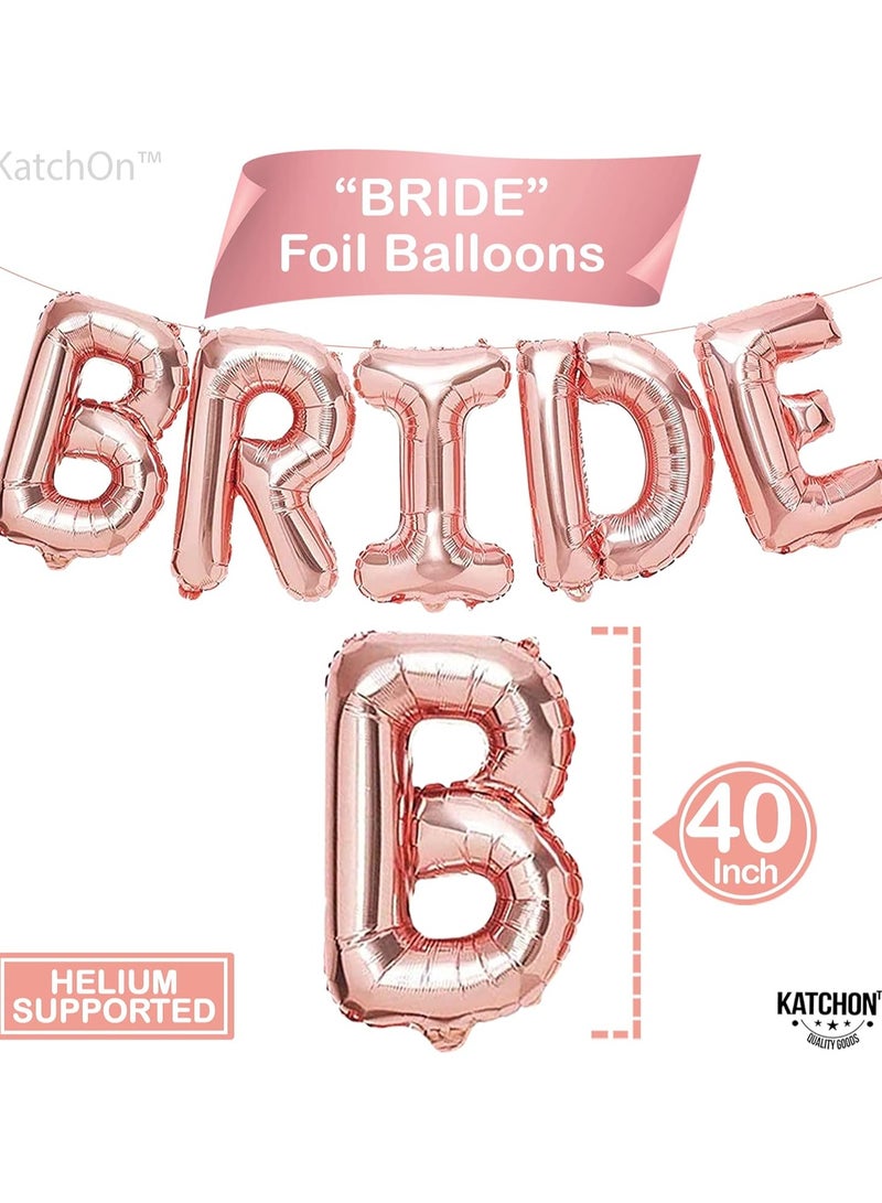 KATCHON Giant 40 Inch Rose Gold Bride Balloons - Bachelorette Party Decorations | Bride To Be Decorations for Bridal Shower Decorations | Bachelorette Balloons Bride Balloon Rose Gold for Wedding, Engagement - Image 2