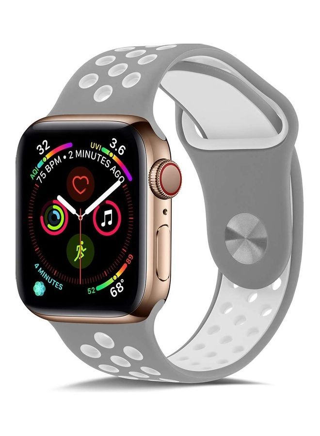 NIBEMINENT Replacement Band For Apple Watch 38/40 mm Grey/White - Image 1