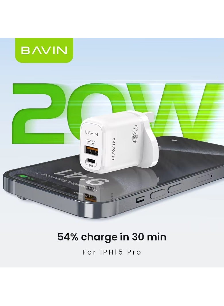 Bavin Usb Port Qc3.0 Type-C Port Pd-20W Home Charger Fast Charging PC987E - Image 2