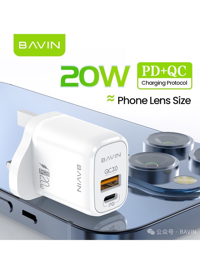 Bavin Usb Port Qc3.0 Type-C Port Pd-20W Home Charger Fast Charging PC987E - Image 3