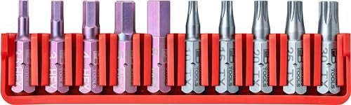 PB Swiss Tools Hex Torx Bit Block PB C6704 CN 100 Swiss Made 10Piece Bit Set with C6 14 PrecisionBits Size Hex 256 mm T10T30 - Image 1