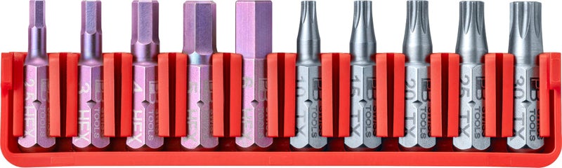 PB Swiss Tools Hex Torx Bit Block PB C6704 CN 100 Swiss Made 10Piece Bit Set with C6 14 PrecisionBits Size Hex 256 mm T10T30 - Image 2